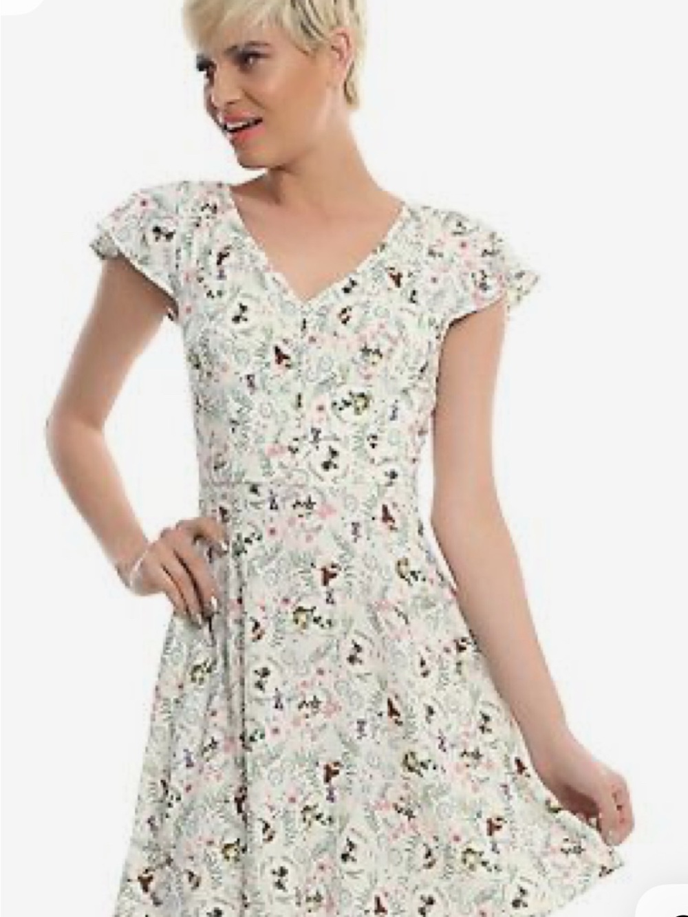 Disney Bambi Forest Skater Dress from Hot Topic Women's XL